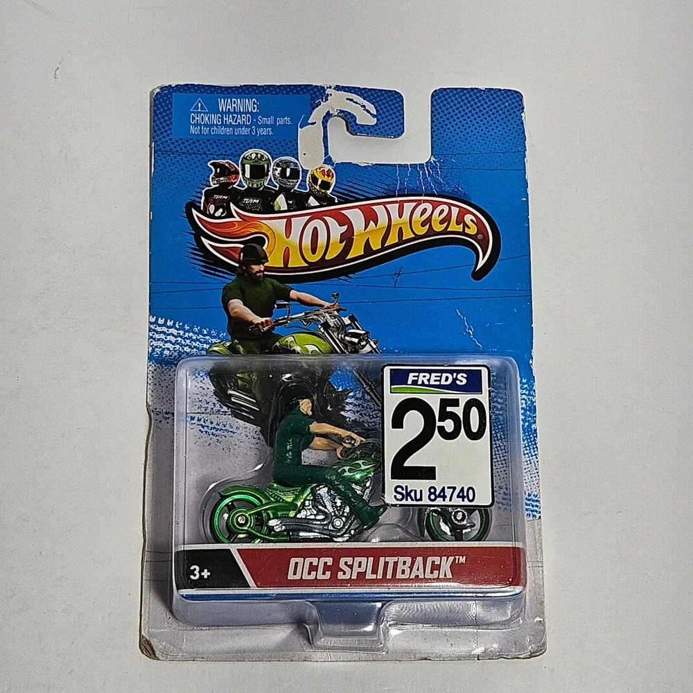 Hot Wheels OCC Splitback Green Motorcycle Orange County Choppers 2012 X2075